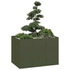 Jardinera acero verde oliva 120x80x80 cm von , Töpfe und Pflanzgefäße - Ref: Foro24-860790, Preis: 122,06 €, Rabatt: %