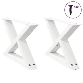 Patas para mesa de centro 2unidades acero blanco 60x(30-31,3)cm by , Table legs - Ref: Foro24-4012689, Price: 73,43 €, Discou...