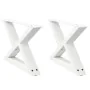 Patas para mesa de centro 2unidades acero blanco 60x(30-31,3)cm de , Patas para mesas - Ref: Foro24-4012689, Precio: 73,42 €,...