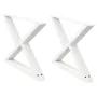 Patas para mesa de centro 2 uds acero blanco 70x(42-43,3) cm de , Patas para mesas - Ref: Foro24-4012713, Precio: 84,48 €, De...