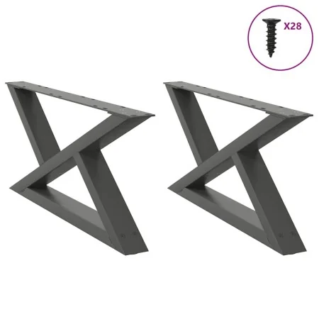Patas de mesa centro 2 unidades acero antracita 70x(30-31,3) cm by , Table legs - Ref: Foro24-4012694, Price: 78,66 €, Discou...