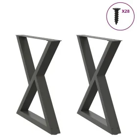 Patas para mesa de comedor 2 uds antracita acero 80x(72-73,3)cm by , Table legs - Ref: Foro24-4012730, Price: 120,13 €, Disco...