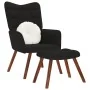 Sillón de relax con reposapiés terciopelo negro de , Sillones - Ref: Foro24-4016827, Precio: 103,59 €, Descuento: %