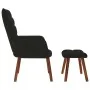 Sillón de relax con reposapiés terciopelo negro de , Sillones - Ref: Foro24-4016827, Precio: 103,59 €, Descuento: %