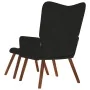 Sillón de relax con reposapiés terciopelo negro de , Sillones - Ref: Foro24-4016827, Precio: 103,59 €, Descuento: %