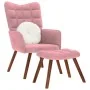 Sillón de relax con reposapiés terciopelo rosa de , Sillones - Ref: Foro24-4016825, Precio: 152,02 €, Descuento: %