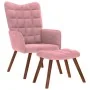 Sillón de relax con reposapiés terciopelo rosa de , Sillones - Ref: Foro24-4016825, Precio: 152,02 €, Descuento: %