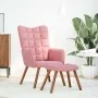 Sillón de relax con reposapiés terciopelo rosa de , Sillones - Ref: Foro24-4016825, Precio: 152,02 €, Descuento: %