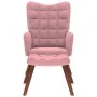 Sillón de relax con reposapiés terciopelo rosa de , Sillones - Ref: Foro24-4016825, Precio: 152,02 €, Descuento: %