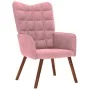 Sillón de relax con reposapiés terciopelo rosa de , Sillones - Ref: Foro24-4016825, Precio: 152,02 €, Descuento: %
