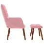 Sillón de relax con reposapiés terciopelo rosa de , Sillones - Ref: Foro24-4016825, Precio: 152,02 €, Descuento: %