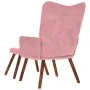 Sillón de relax con reposapiés terciopelo rosa de , Sillones - Ref: Foro24-4016825, Precio: 152,02 €, Descuento: %
