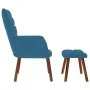 Sillón de relax con reposapiés terciopelo azul de , Sillones - Ref: Foro24-4016831, Precio: 122,34 €, Descuento: %