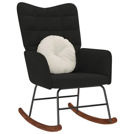 Silla mecedora de terciopelo negro by , Rocking chairs - Ref: Foro24-4016838, Price: 108,88 €, Discount: %
