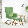 Mecedora con taburete de terciopelo verde claro by , Rocking chairs - Ref: Foro24-4016846, Price: 137,64 €, Discount: %