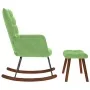 Mecedora con taburete de terciopelo verde claro by , Rocking chairs - Ref: Foro24-4016846, Price: 137,64 €, Discount: %