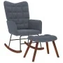 Mecedora con taburete de terciopelo gris oscuro by , Rocking chairs - Ref: Foro24-4016844, Price: 139,39 €, Discount: %