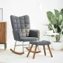 Mecedora con taburete de terciopelo gris oscuro by , Rocking chairs - Ref: Foro24-4016844, Price: 139,39 €, Discount: %