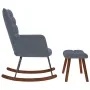 Mecedora con taburete de terciopelo gris oscuro by , Rocking chairs - Ref: Foro24-4016844, Price: 139,39 €, Discount: %