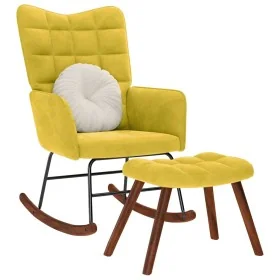 Mecedora con taburete de terciopelo amarillo by , Rocking chairs - Ref: Foro24-4016850, Price: 112,24 €, Discount: %