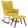 Mecedora con taburete de terciopelo amarillo de , Mecedoras - Ref: Foro24-4016850, Precio: 112,24 €, Descuento: %