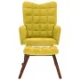 Mecedora con taburete de terciopelo amarillo de , Mecedoras - Ref: Foro24-4016850, Precio: 112,24 €, Descuento: %