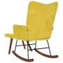 Mecedora con taburete de terciopelo amarillo de , Mecedoras - Ref: Foro24-4016850, Precio: 112,24 €, Descuento: %