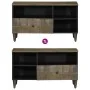 Mueble de TV madera maciza de mango negro 80x33x46 cm by , TV Furniture - Ref: Foro24-4017809, Price: 84,17 €, Discount: %