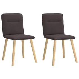 Sillas de comedor 2 unidades tela marrón oscuro by , dining chairs - Ref: Foro24-4101224, Price: 104,31 €, Discount: %