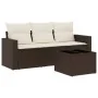 Set de sofás de jardín 4 pzas y cojines ratán sintético marrón by , Modular outdoor sofas - Ref: Foro24-3251010, Price: 277,7...