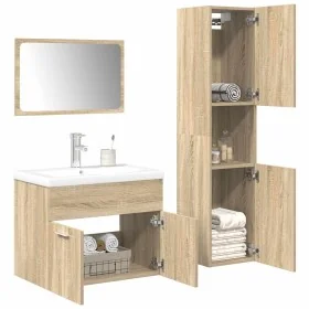 Juego de muebles de baño 4 pzas contrachapada roble Sonoma von , Badezimmermöbel - Ref: Foro24-3325024, Preis: 243,60 €, Raba...