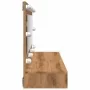 Mueble con espejo y LED roble artesanal 90x31,5x62 cm by , bathroom vanities - Ref: Foro24-857006, Price: 79,01 €, Discount: %