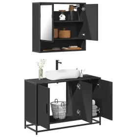Juego de muebles de baño 2 pzas madera contrachapada negro von , Badezimmermöbel - Ref: Foro24-3300920, Preis: 165,96 €, Raba...