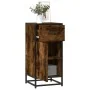 Aparador madera ingeniería y metal roble ahumado 35,5x35x76 cm by , Sideboards - Ref: Foro24-848961, Price: 67,61 €, Discount: %