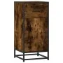 Aparador madera ingeniería y metal roble ahumado 35,5x35x76 cm by , Sideboards - Ref: Foro24-848961, Price: 67,61 €, Discount: %