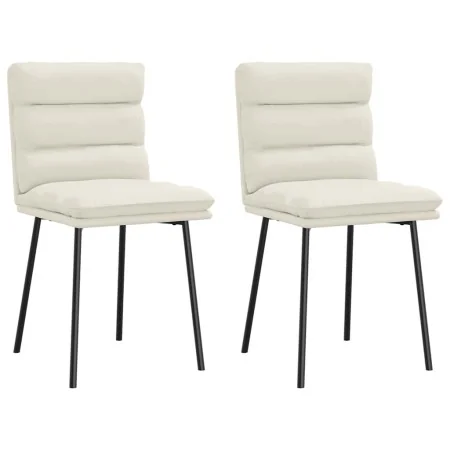 Sillas de comedor 2 unidades terciopelo crema de , Sillas de comedor - Ref: Foro24-4101291, Precio: 94,97 €, Descuento: %