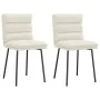 Sillas de comedor 2 unidades terciopelo crema de , Sillas de comedor - Ref: Foro24-4101291, Precio: 94,97 €, Descuento: %