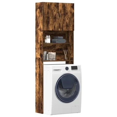Armario lavadora madera ingeniería roble ahumado 64x24x190 cm de , Accesorios para lavadoras y secadoras - Ref: Foro24-859131...