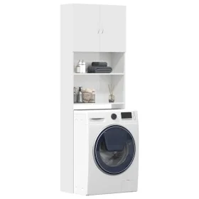 Armario lavadora madera ingeniería blanco brillante 64x24x190cm by , Accessories for washing machines and dryers - Ref: Foro2...