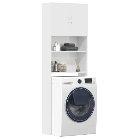 Armario lavadora madera ingeniería blanco brillante 64x24x190cm by , Accessories for washing machines and dryers - Ref: Foro2...