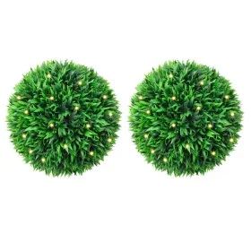 Bolas de boj artificial con luces LED 2 unidades 47 cm by , artificial flora - Ref: Foro24-3335902, Price: 109,35 €, Discount: %