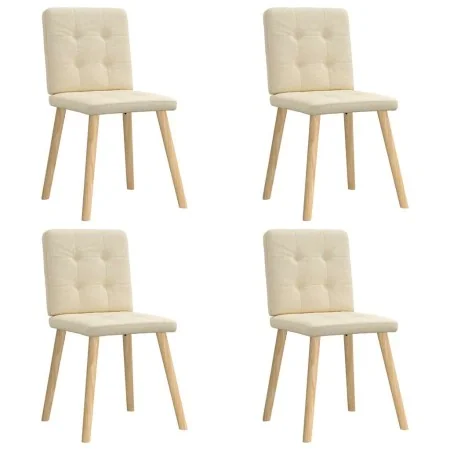 Sillas de comedor 4 unidades tela color crema | Tu tienda online para hogar, jardín y más Foro24.es