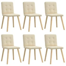 Sillas de comedor 6 unidades tela color crema by , dining chairs - Ref: Foro24-3315445, Price: 288,54 €, Discount: %