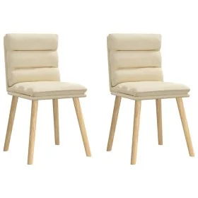 Sillas de comedor 2 unidades tela color crema von , Essstühle - Ref: Foro24-4101300, Preis: 111,31 €, Rabatt: %