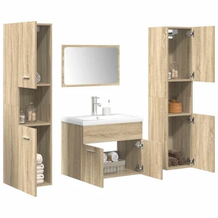 Juego de muebles de baño 5 pzas madera ingeniería roble Sonoma by , Bathroom furniture - Ref: Foro24-3325030, Price: 287,53 €...