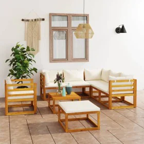Garden furniture 8 pcs cream cushions solid acacia wood by vidaXL, Garden sets - Ref: Foro24-3057645, Price: 845,61 €, Discou...