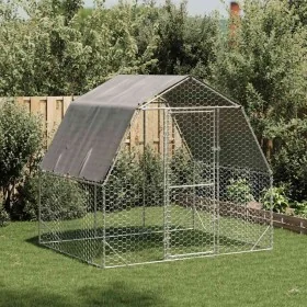 Gallinero con techo 2,5x2x2,25 m acero galvanizado by , Cages and habitats for small animals - Ref: Foro24-4104030, Price: 17...