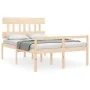 Bed for seniors with solid wood headboard 140x190cm by vidaXL, Beds and slatted bases - Ref: Foro24-3195396, Price: 152,52 €,...