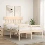 Bed for seniors with solid wood headboard 140x190cm by vidaXL, Beds and slatted bases - Ref: Foro24-3195396, Price: 152,52 €,...