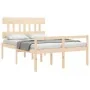 Bed for seniors with solid wood headboard 140x190cm by vidaXL, Beds and slatted bases - Ref: Foro24-3195396, Price: 152,52 €,...